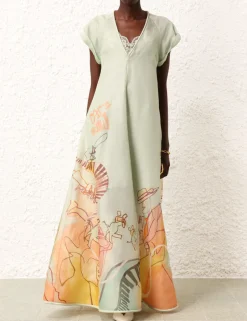 Online ZIMMERMANN Matchmaker Poster V Neck Dress