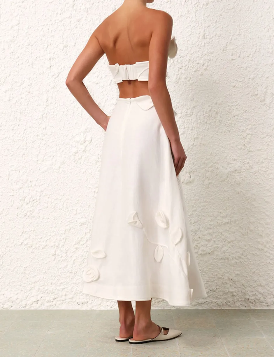 New ZIMMERMANN Matchmaker Rose Flare Skirt