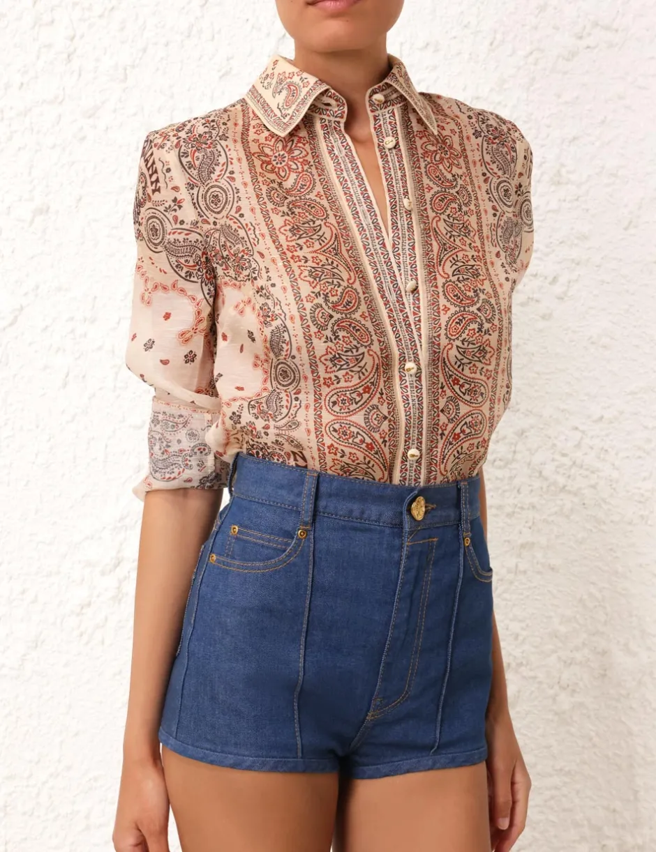New ZIMMERMANN Matchmaker Tie Neck Blouse