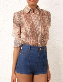 Best ZIMMERMANN Matchmaker Tie Neck Blouse