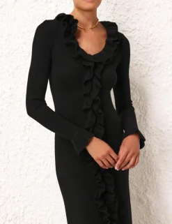 ZIMMERMANN Matchmaker V-Neck Ruffle Dress