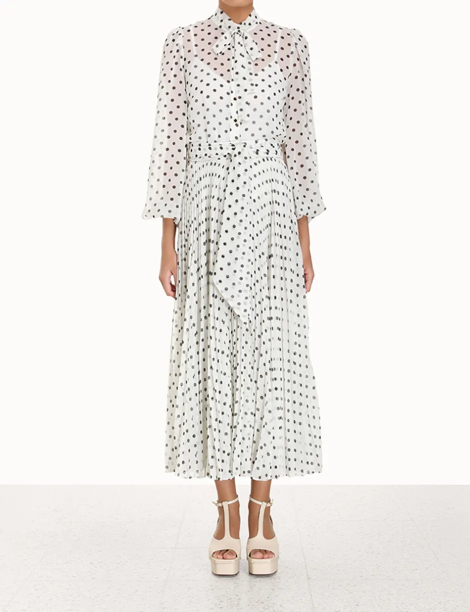 New ZIMMERMANN Pleated Sunray Midi Skirt