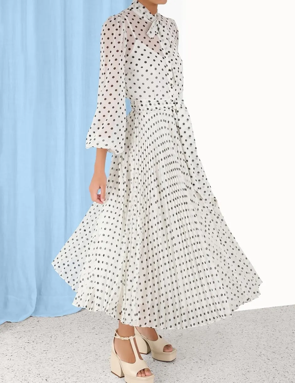 New ZIMMERMANN Pleated Sunray Midi Skirt