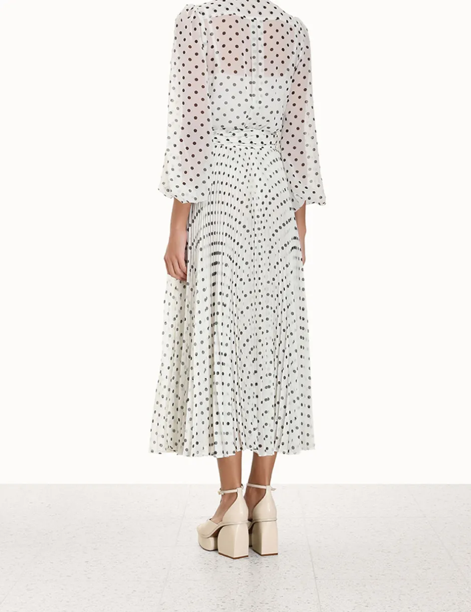 New ZIMMERMANN Pleated Sunray Midi Skirt