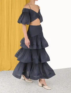 New ZIMMERMANN Pleated Tiered Skirt