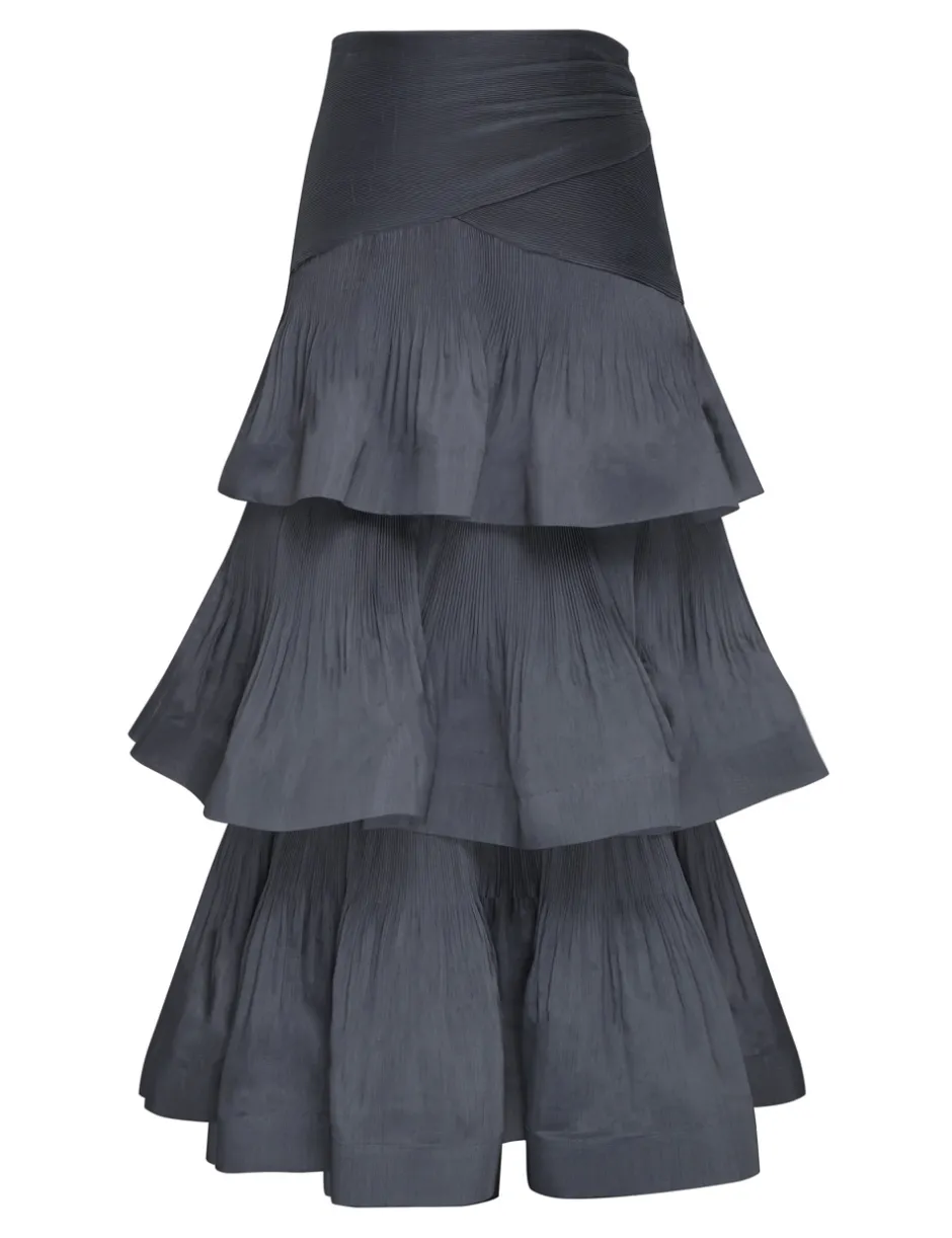 Hot ZIMMERMANN Pleated Tiered Skirt