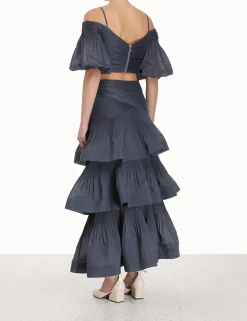 Hot ZIMMERMANN Pleated Tiered Skirt
