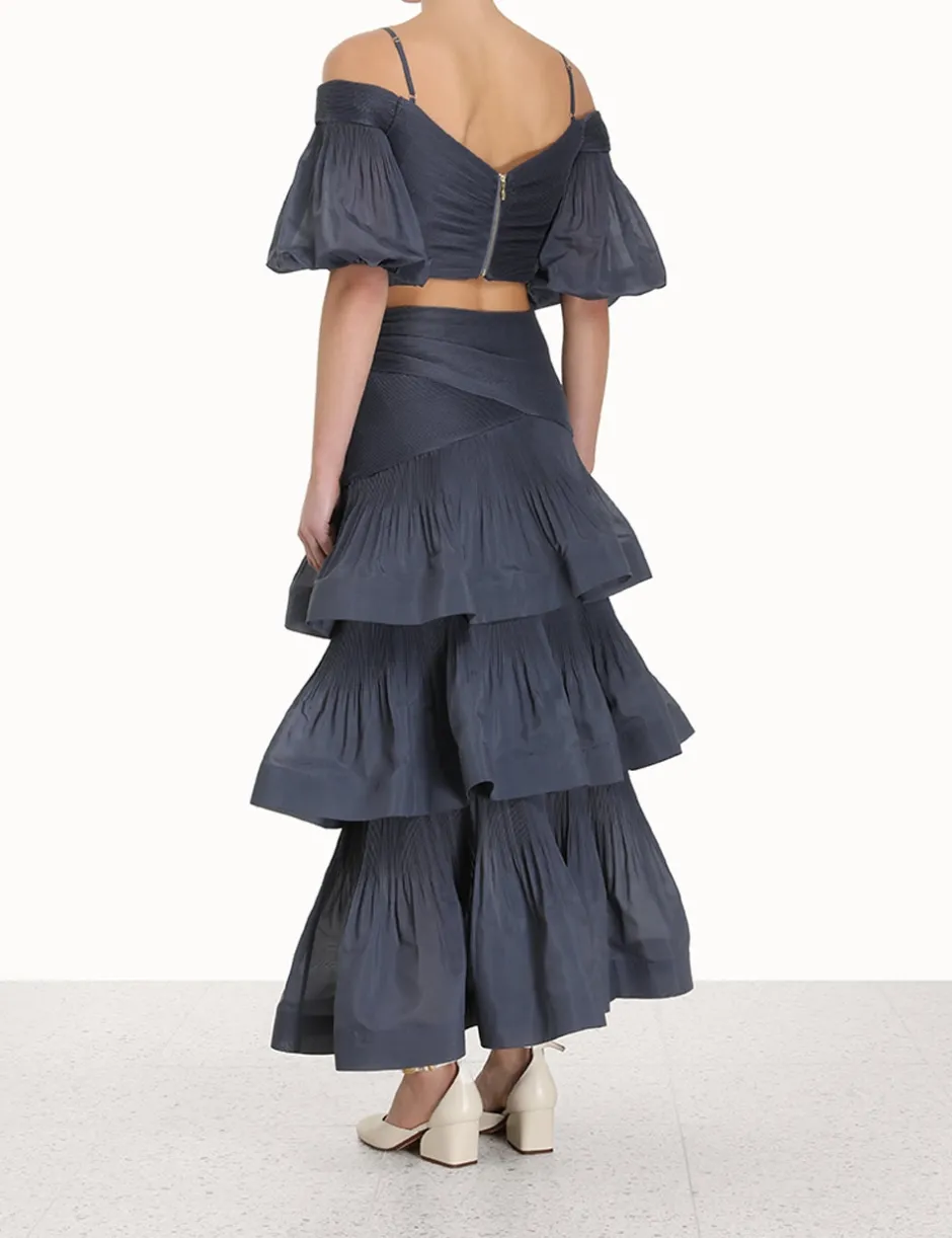 Hot ZIMMERMANN Pleated Tiered Skirt