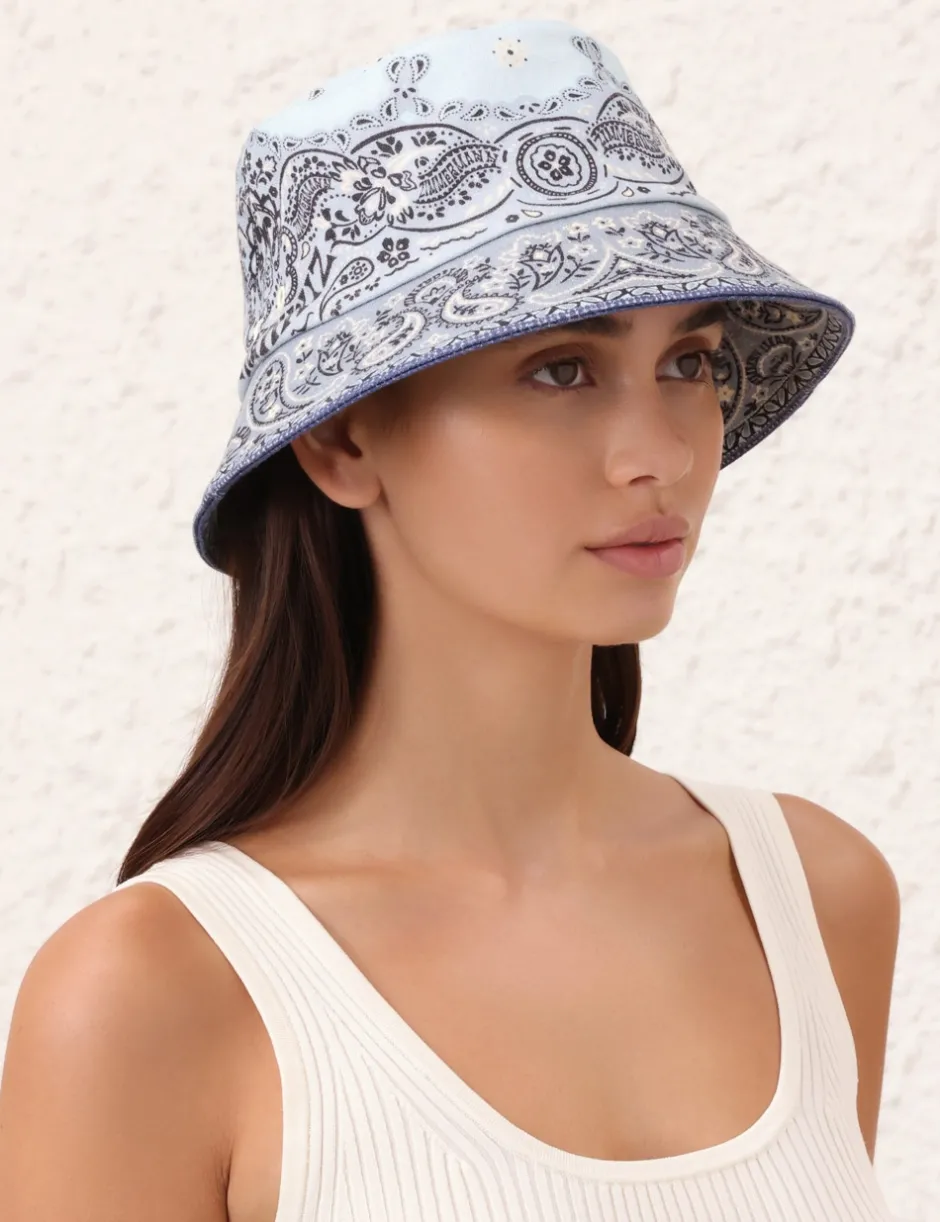 Sale ZIMMERMANN Printed Canvas Bucket Hat