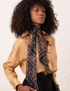 Discount ZIMMERMANN Printed Silk Neck Scarf