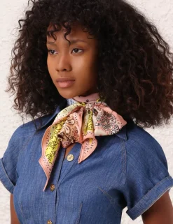 Hot ZIMMERMANN Printed Silk Neck Scarf