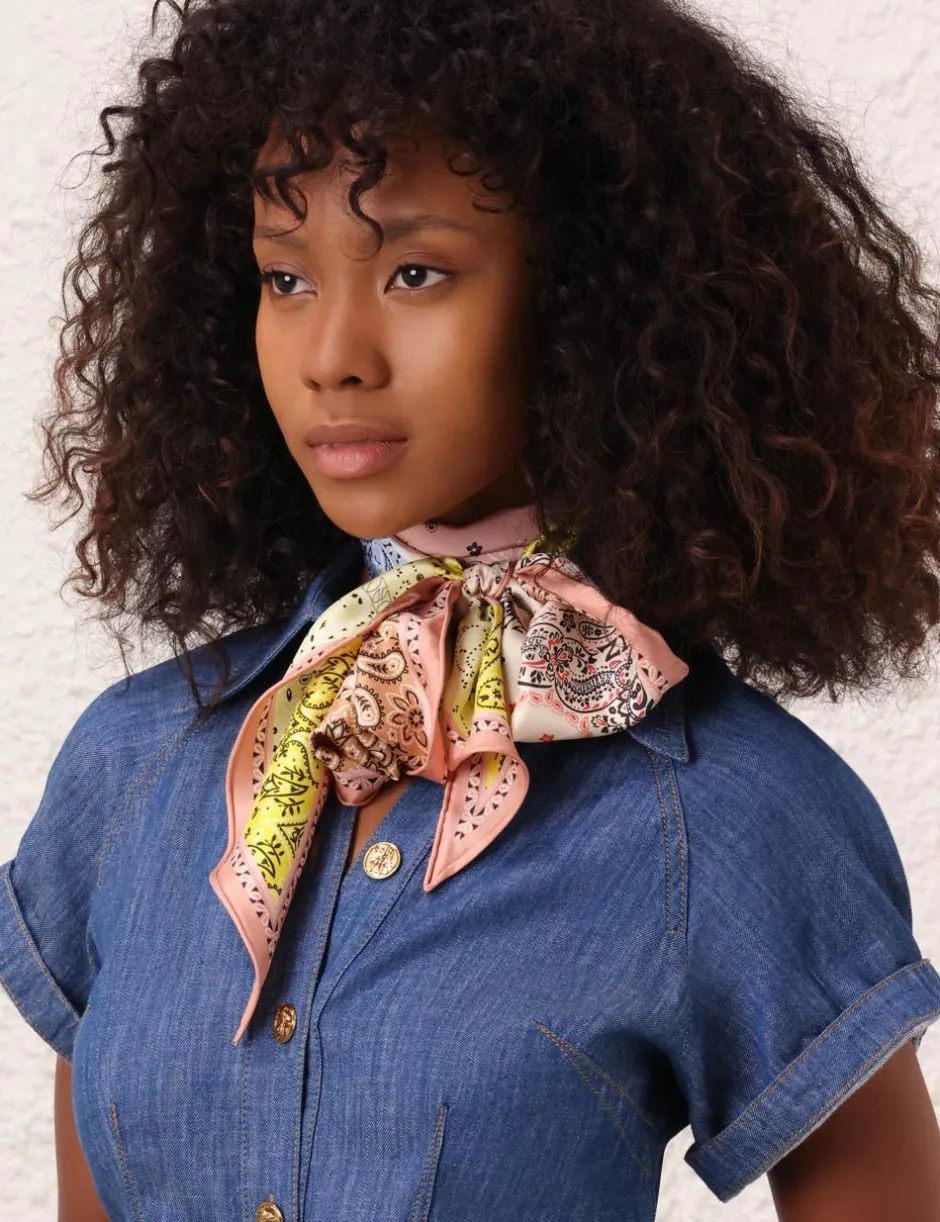 Hot ZIMMERMANN Printed Silk Neck Scarf