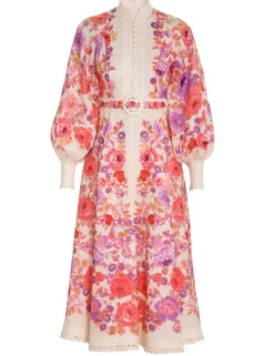 Sale ZIMMERMANN Raie Billow Sleeve Midi Dress