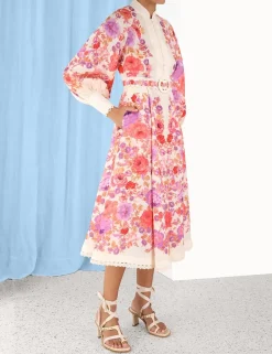 Sale ZIMMERMANN Raie Billow Sleeve Midi Dress