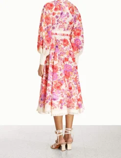 Sale ZIMMERMANN Raie Billow Sleeve Midi Dress