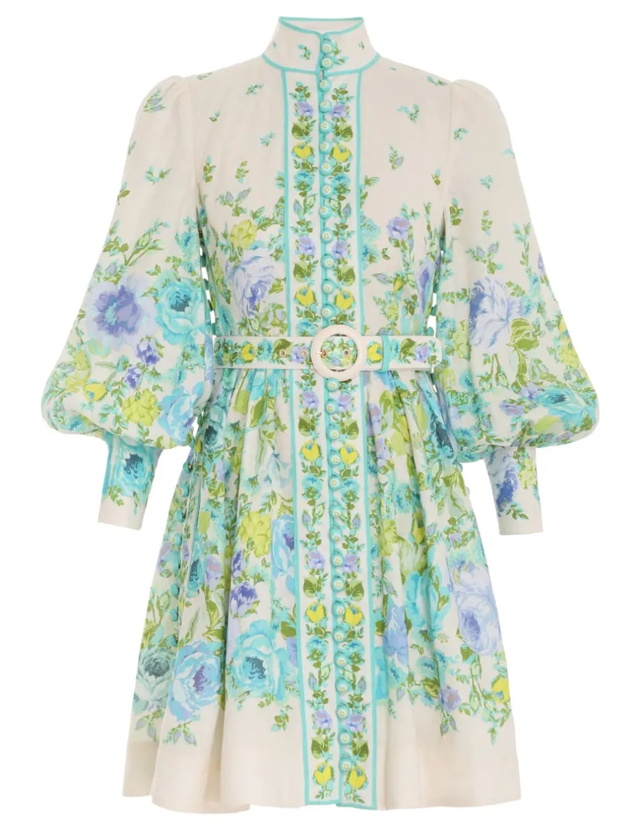 ZIMMERMANN Raie Buttoned Mini Dress