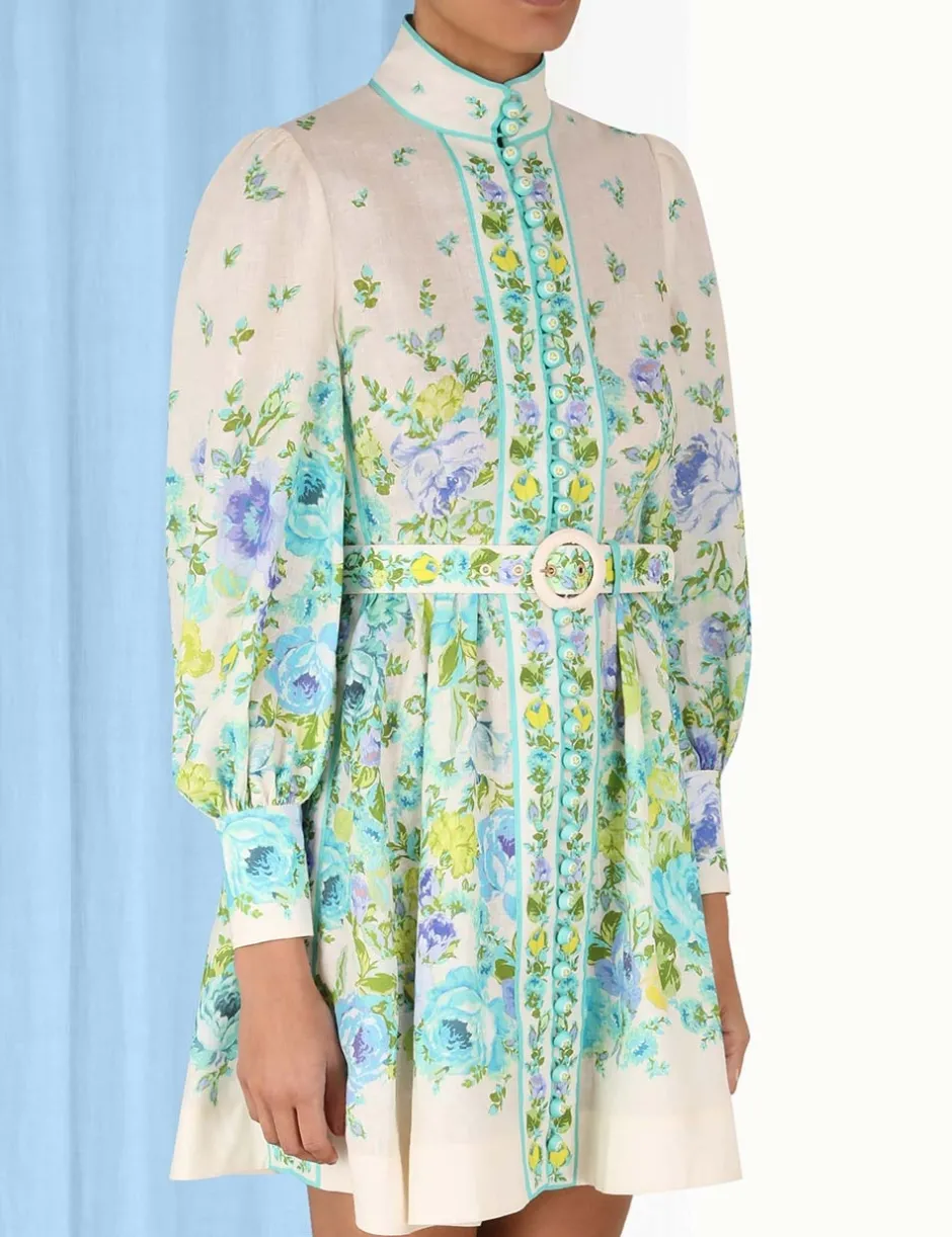 ZIMMERMANN Raie Buttoned Mini Dress