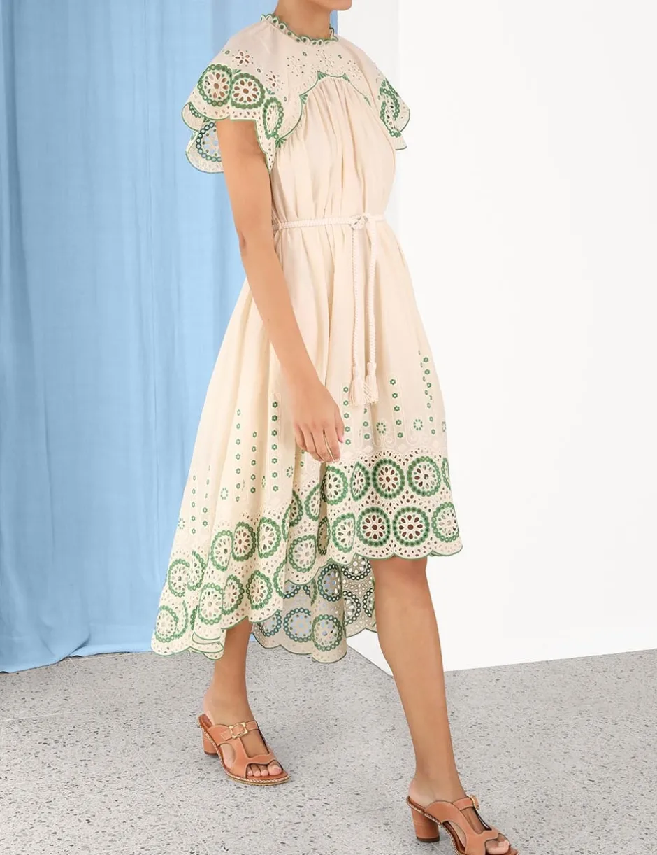Discount ZIMMERMANN Raie Embroidered Dress