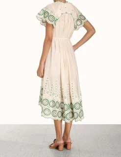 Discount ZIMMERMANN Raie Embroidered Dress