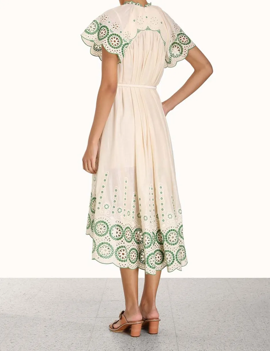 Discount ZIMMERMANN Raie Embroidered Dress