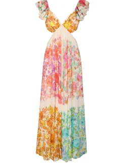 Sale ZIMMERMANN Raie Frill Shoulder Midi Dress