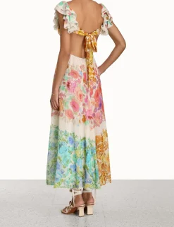 Sale ZIMMERMANN Raie Frill Shoulder Midi Dress