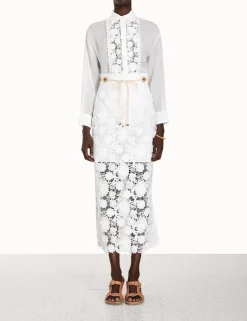Clearance ZIMMERMANN Raie Lace Flower Shirt