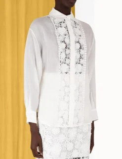 Clearance ZIMMERMANN Raie Lace Flower Shirt