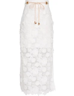 ZIMMERMANN Raie Lace Flower Skirt