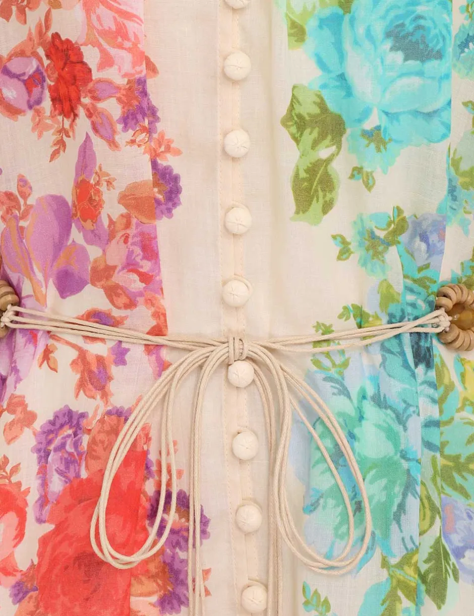 New ZIMMERMANN Raie Lantern Mini Dress