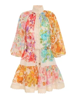 Clearance ZIMMERMANN Raie Lantern Mini Dress