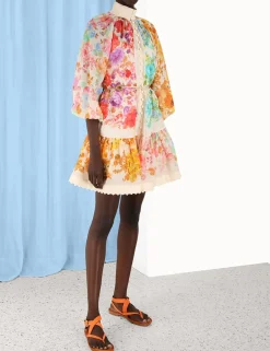 Clearance ZIMMERMANN Raie Lantern Mini Dress