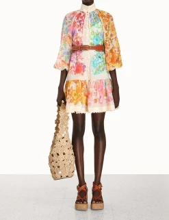 Clearance ZIMMERMANN Raie Lantern Mini Dress