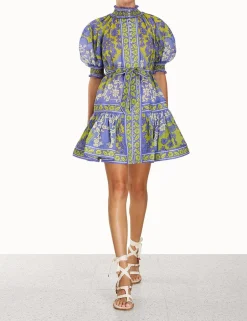 Clearance ZIMMERMANN Raie Lantern Mini Dress