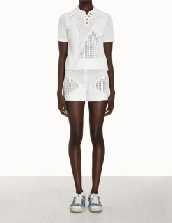 ZIMMERMANN Raie Mesh Knit Polo