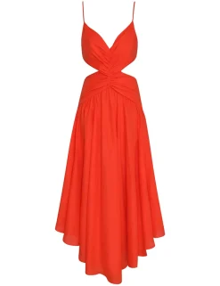 Best ZIMMERMANN Raie Plunge Cut Out Midi Dress