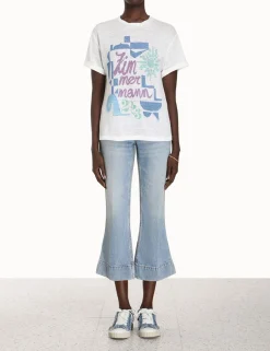 Clearance ZIMMERMANN Raie Roll Sleeve Tee