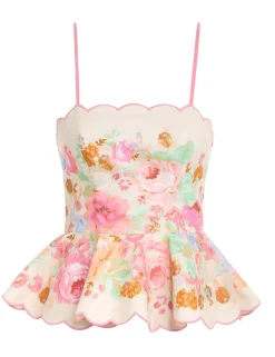 Outlet ZIMMERMANN Raie Scallop Peplum Top