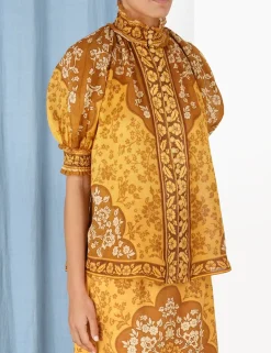 Clearance ZIMMERMANN Raie Short Sleeve Blouse