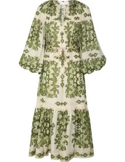 Best ZIMMERMANN Raie Tiered Billow Midi Dress