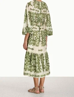 Best ZIMMERMANN Raie Tiered Billow Midi Dress