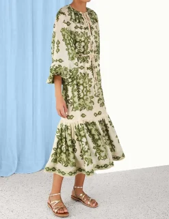 Discount ZIMMERMANN Raie Tiered Billow Midi Dress