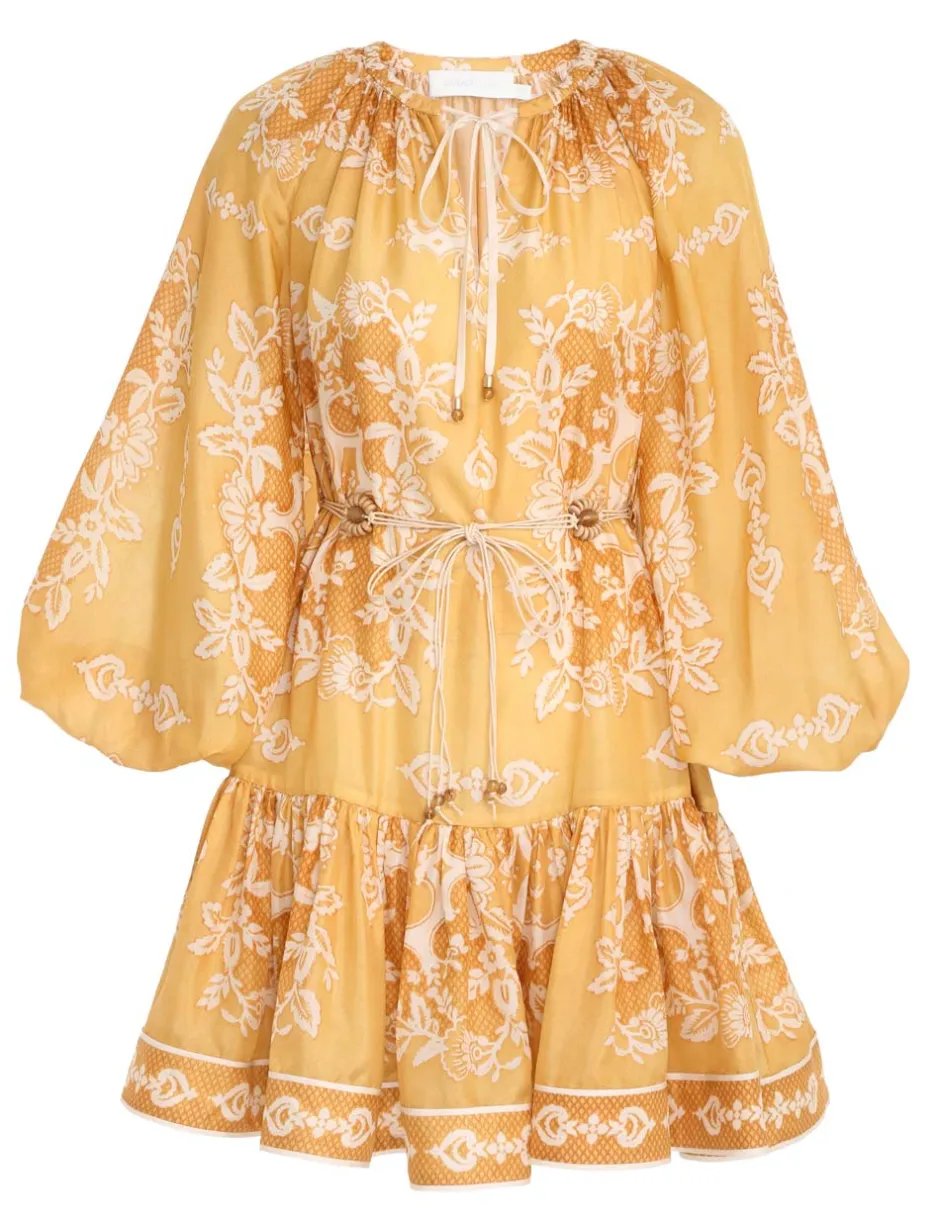 ZIMMERMANN Raie Tiered Billow Mini Dress