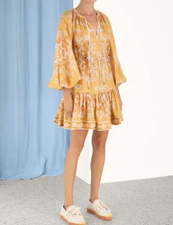 Outlet ZIMMERMANN Raie Tiered Billow Mini Dress