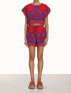Clearance ZIMMERMANN Raie Towelling Crop