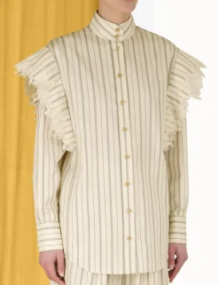 Sale ZIMMERMANN Sensory Lace Stripe Shirt