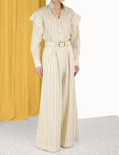 Sale ZIMMERMANN Sensory Lace Stripe Shirt
