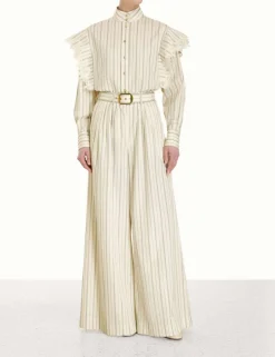 Discount ZIMMERMANN Sensory Lace Stripe Shirt