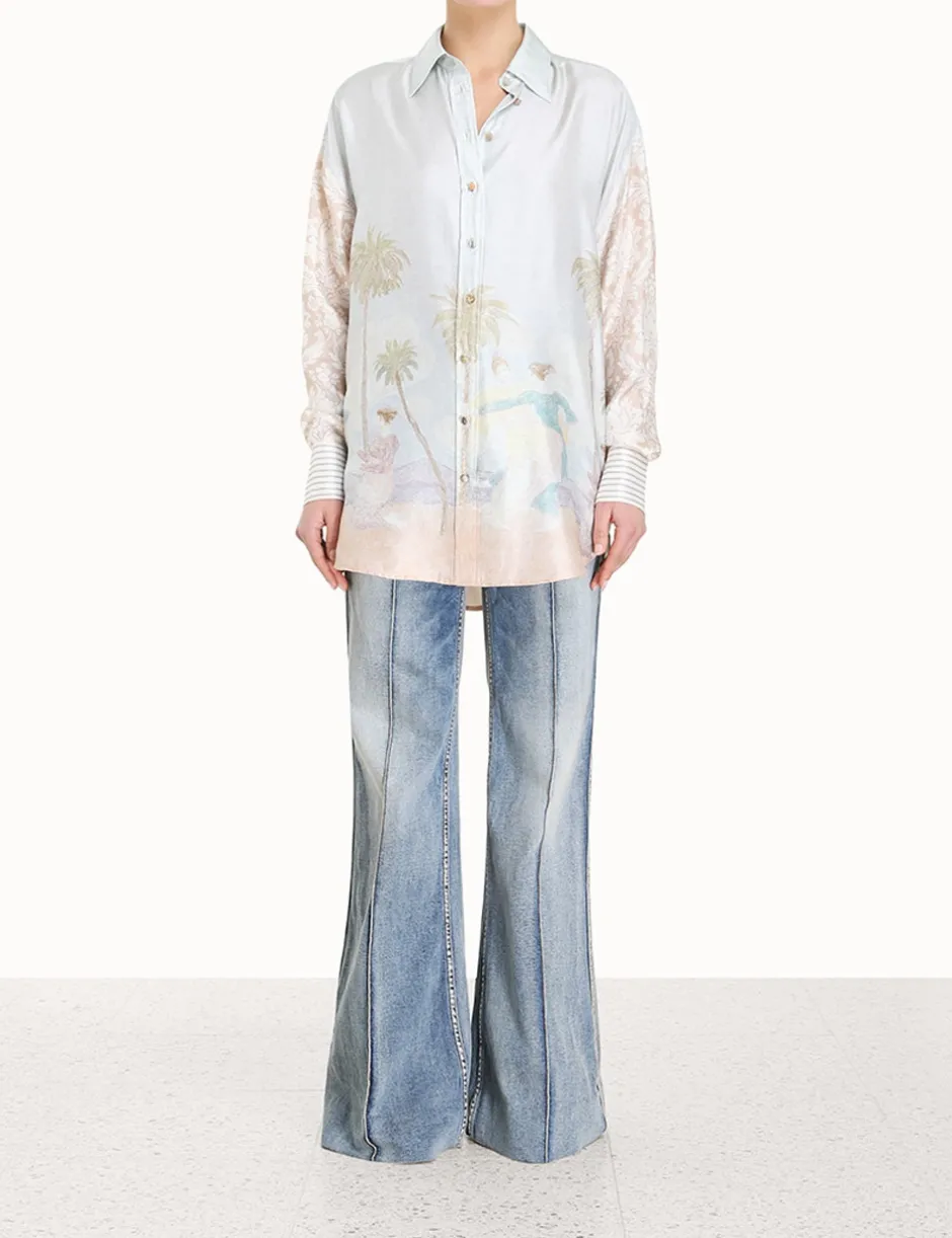 Best ZIMMERMANN Sensory Spliced Shirt