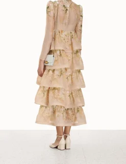ZIMMERMANN Sensory Tiered Midi Dress